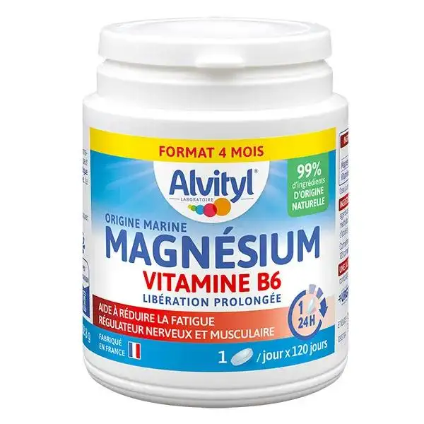 Alvityl Magnésium Vitamine B6 Libération prolongée dès 12 ans 120 comprimés