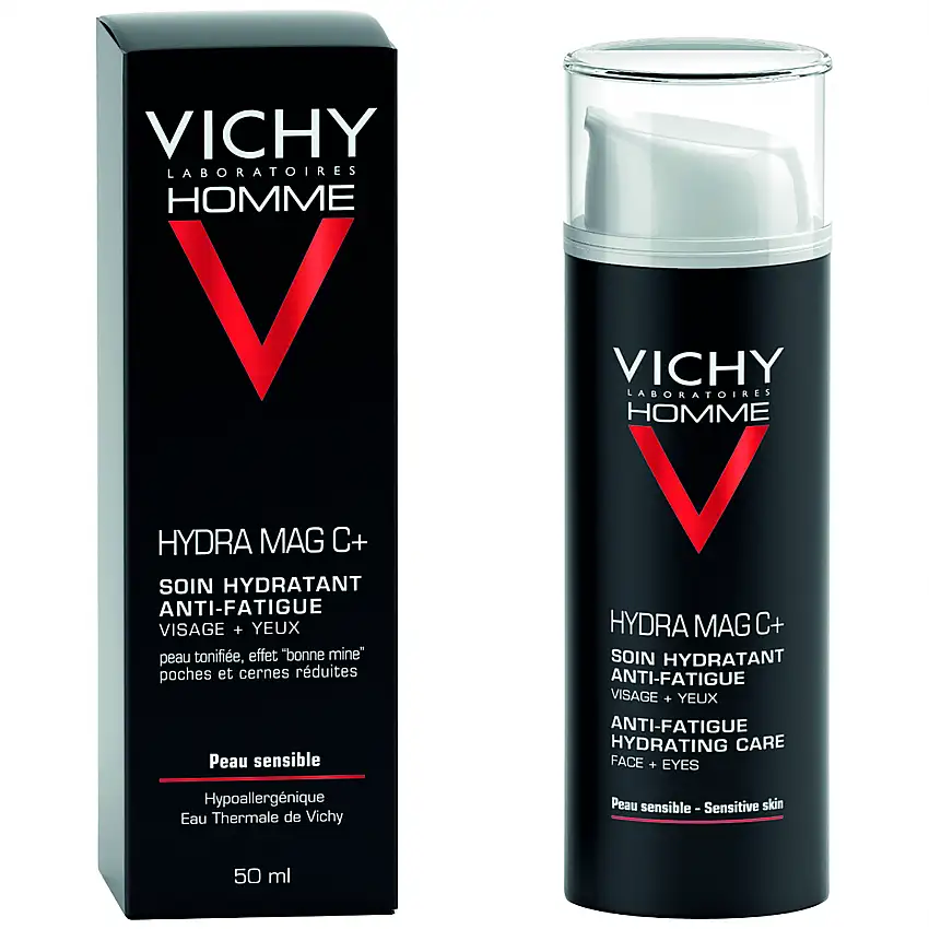 VICHY Homme Hydra Mag C+ - Soin Hydratant Anti-Fatigue 50ml