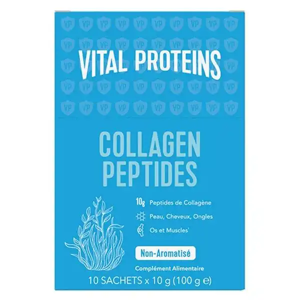 Vital Proteins Collagen Peptides Collagène Bovin en Poudre 10 sticks de 10g