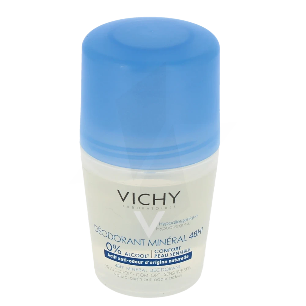 Vichy Déodorant Minéral Déodorant Minéral 48h Actif Anti-odeur D'origine Naturelle Roll-on De 50 Ml